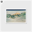 アートポストカード-Hokusai's Reflection in Lake at Misaka in Kai Province - 葛飾 北斎 Postcard.