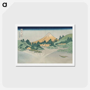 アートポストカード-Hokusai's Reflection in Lake at Misaka in Kai Province - 葛飾 北斎 Postcard.
