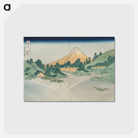 アートポストカード-Hokusai's Reflection in Lake at Misaka in Kai Province - 葛飾 北斎 Postcard.