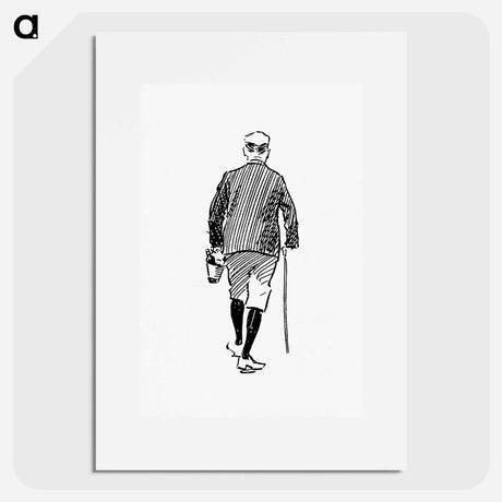 アートポスター-Rear View of a Man from The Z.Z.G or Zig Zag Guide Round And About The Bold And Beautiful Kentish Coast
 - 大英図書館 Poster.