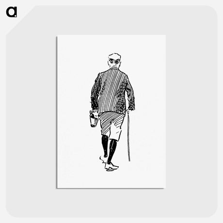 アートポストカード-Rear View of a Man from The Z.Z.G or Zig Zag Guide Round And About The Bold And Beautiful Kentish Coast
 - 大英図書館 Postcard.