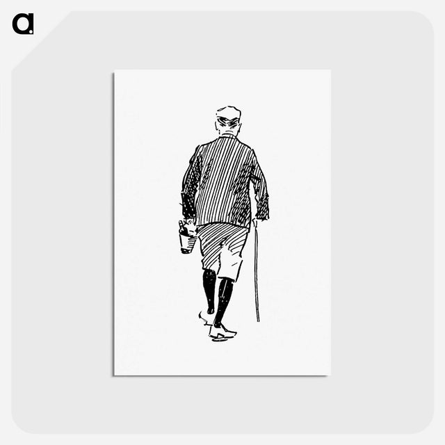 アートポストカード-Rear View of a Man from The Z.Z.G or Zig Zag Guide Round And About The Bold And Beautiful Kentish Coast
 - 大英図書館 Postcard.