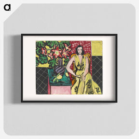 アートポスター-Seated Woman with a Vase of Amaryllis - アンリ マティス Poster.