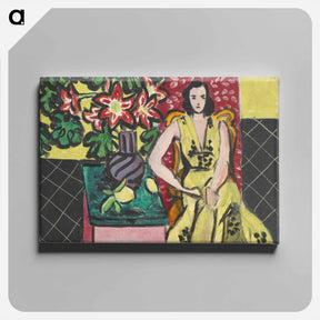 アートパネル-Seated Woman with a Vase of Amaryllis - アンリ マティス Canvas.