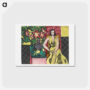 アートポストカード-Seated Woman with a Vase of Amaryllis - アンリ マティス Postcard.