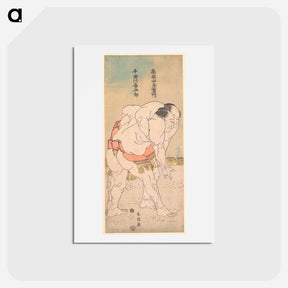 アートポストカード-The Sumo Wrestlers Takaneyama Yoichiemon and Sendagawa Kichigorō - 葛飾 北斎 Postcard.