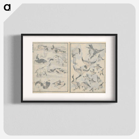 アートポスター-Random sketches by Hokusai volumes 1 to 11 - 葛飾 北斎 Poster.