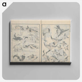アートパネル-Random sketches by Hokusai volumes 1 to 11 - 葛飾 北斎 Canvas.