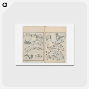 アートポストカード-Random sketches by Hokusai volumes 1 to 11 - 葛飾 北斎 Postcard.