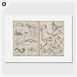 アートポスター-Random sketches by Hokusai volumes 1 to 11 - 葛飾 北斎 Poster.