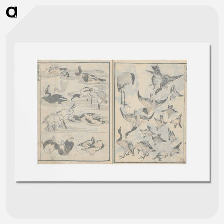 アートポスター-Random sketches by Hokusai volumes 1 to 11 - 葛飾 北斎 Poster.