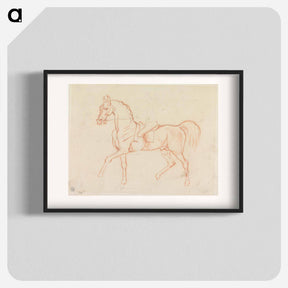 アートポスター-Horse, With Rider Lightly Sketched, Walking to Left
 - イェール大学アートギャラリー Poster.