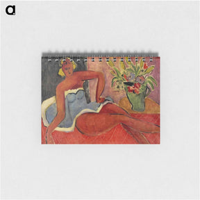 アートメモ帳-Woman Lying Close to a Vase of Flowers - アンリ マティス Memo.