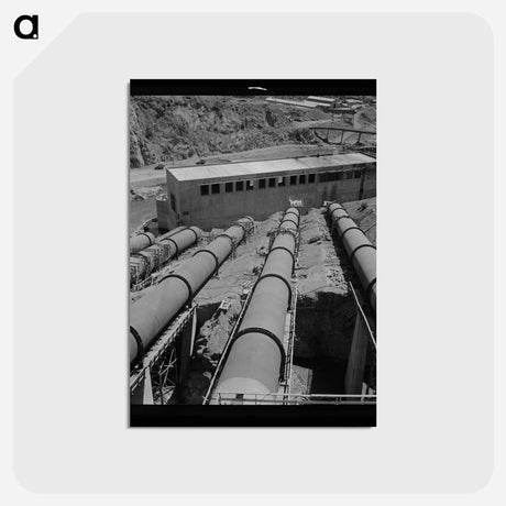 アートポストカード-Shasta Dam Penstocks
 - ラッセル リー Postcard.