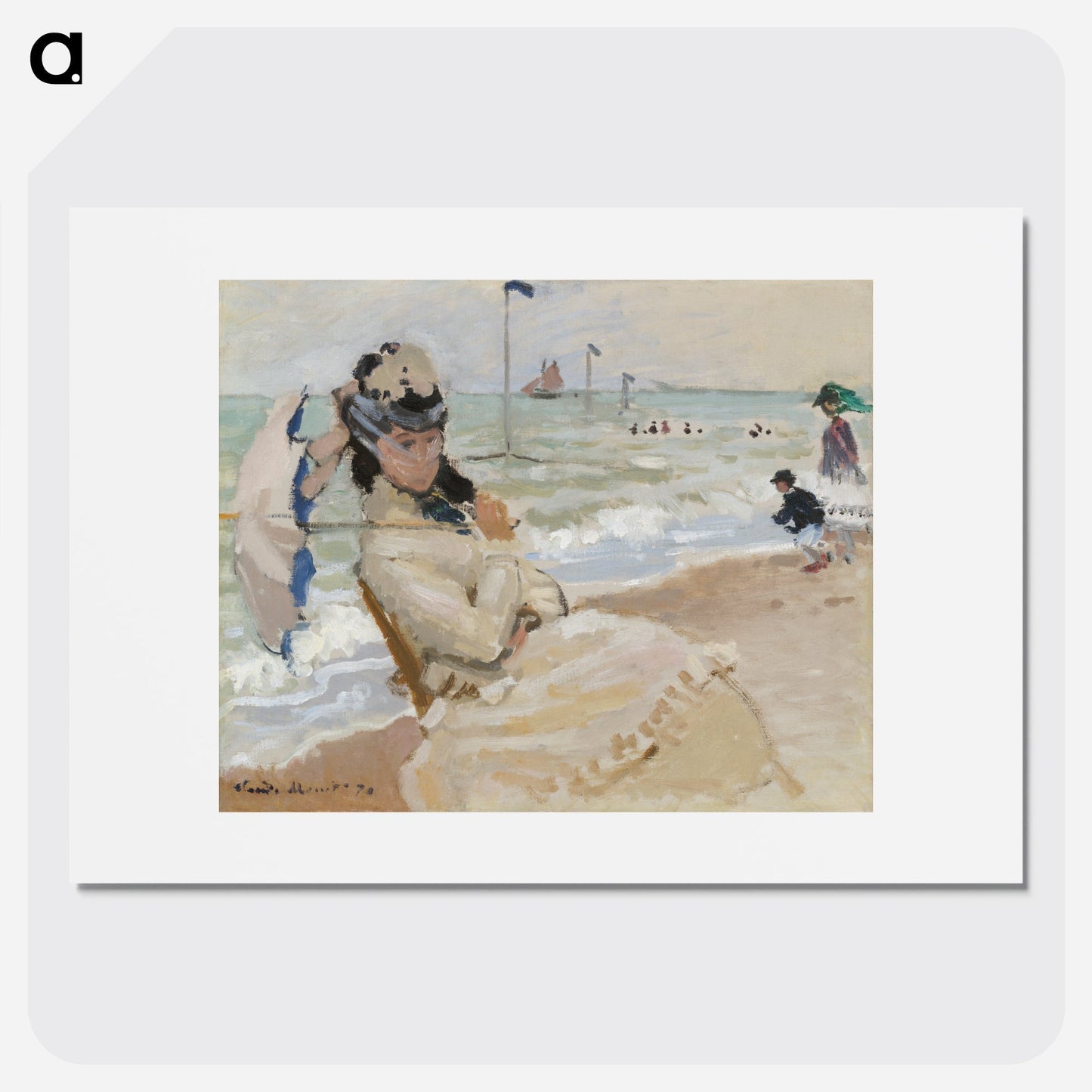 Camille on the Beach in Trouville Poster. - artgraph.