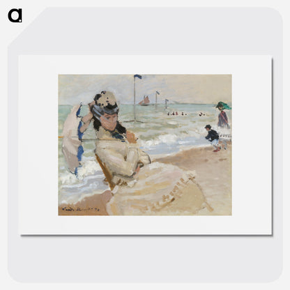Camille on the Beach in Trouville Poster. - artgraph.