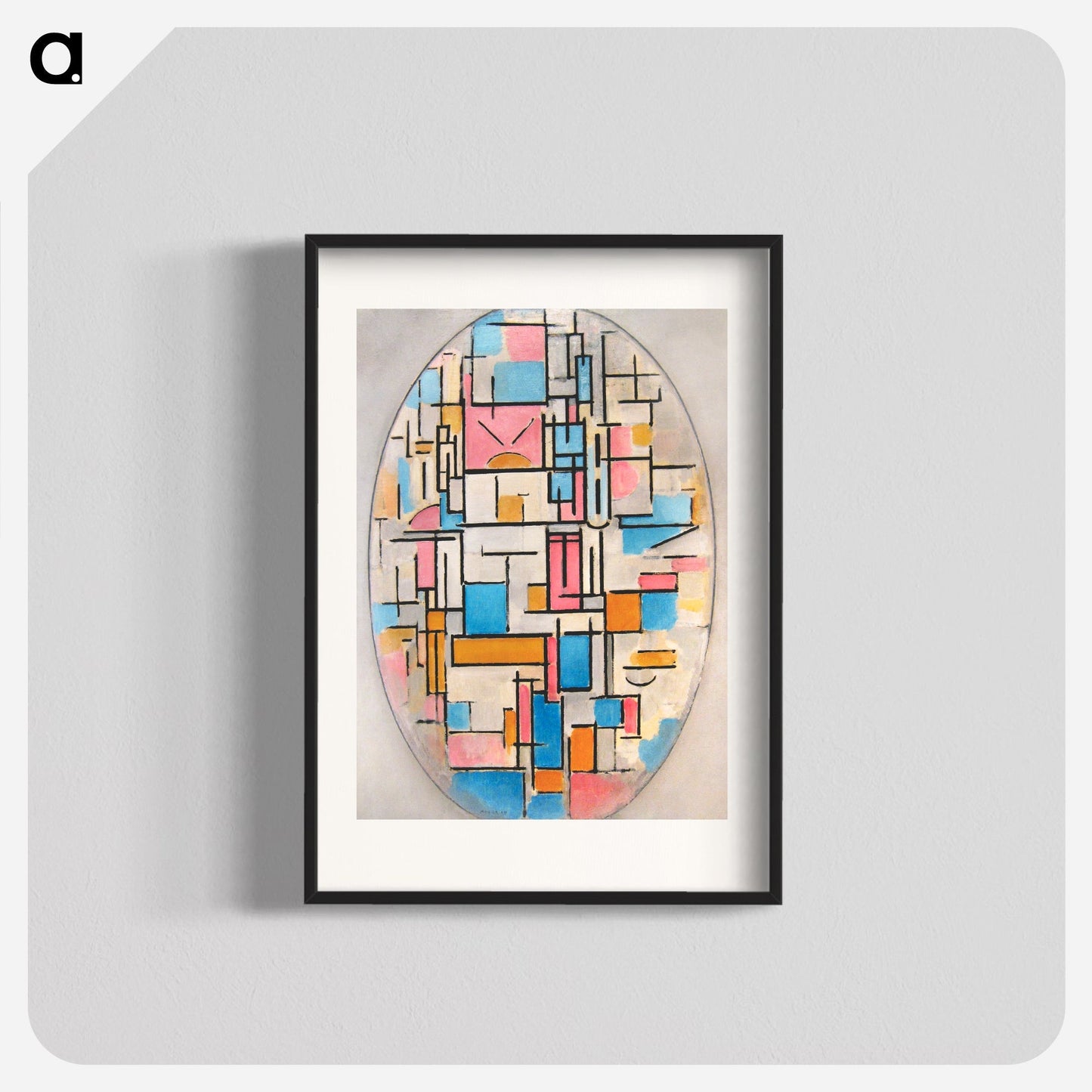 Composition in Oval with Color Planes 1 Poster. - artgraph.