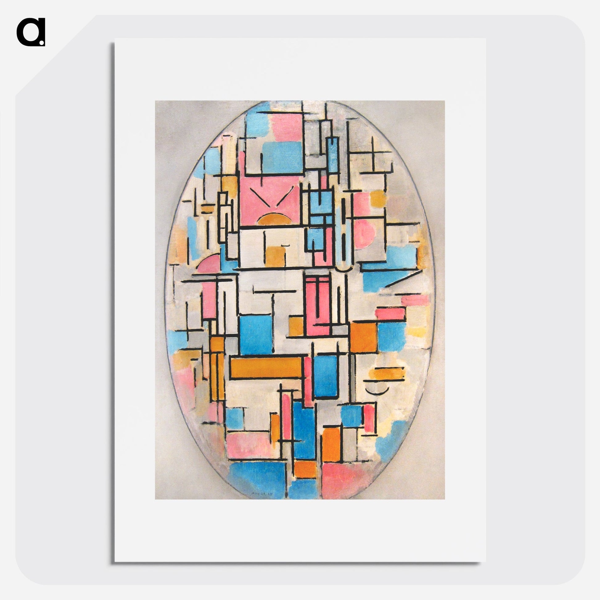 Composition in Oval with Color Planes 1 Poster. - artgraph.