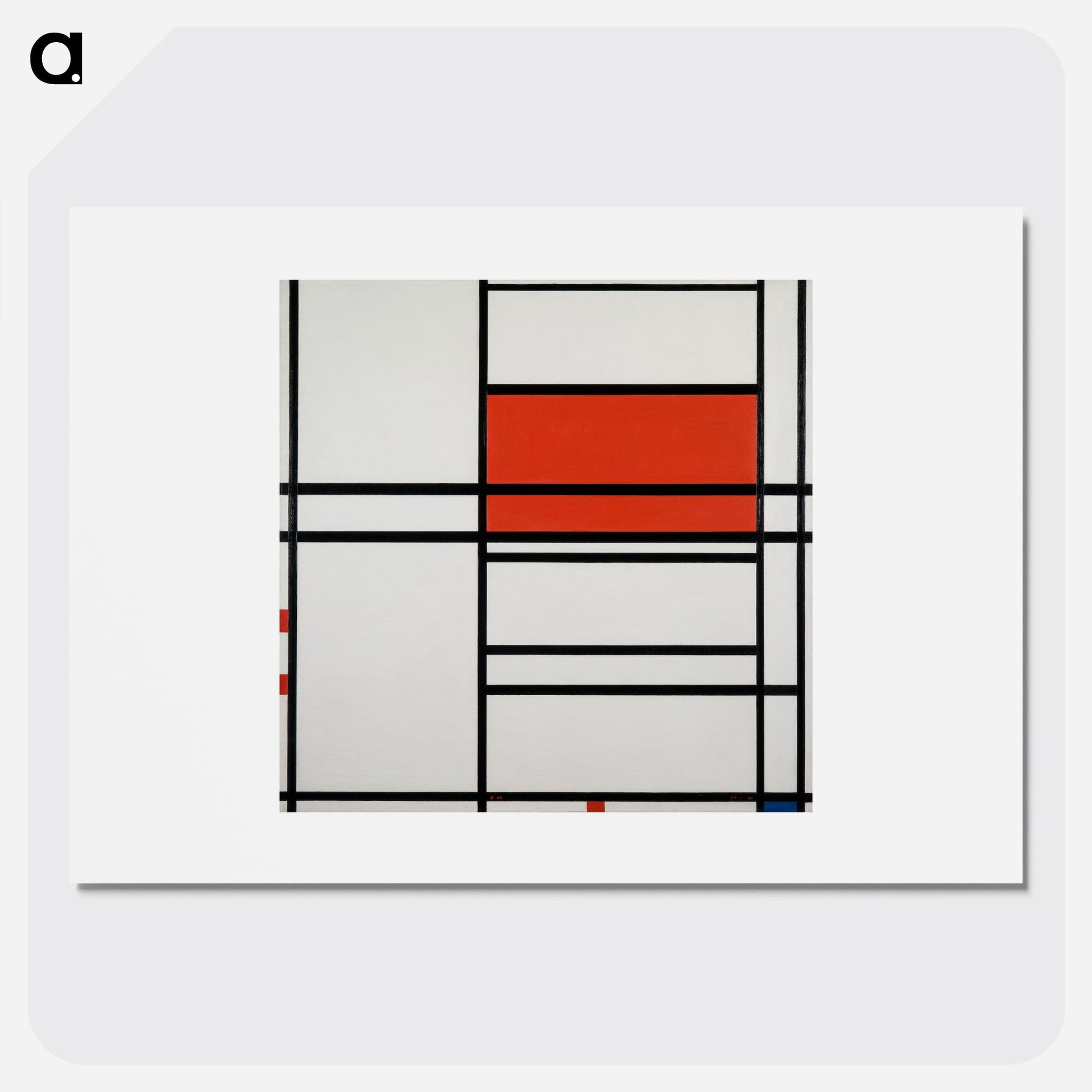 Composition of Red and White: Nom 1, Composition No. 4 with red and blue Poster. - artgraph.