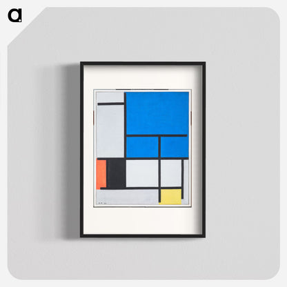 Composition with Large Blue Plane, Red, Black, Yellow, and Gray Poster. - artgraph.