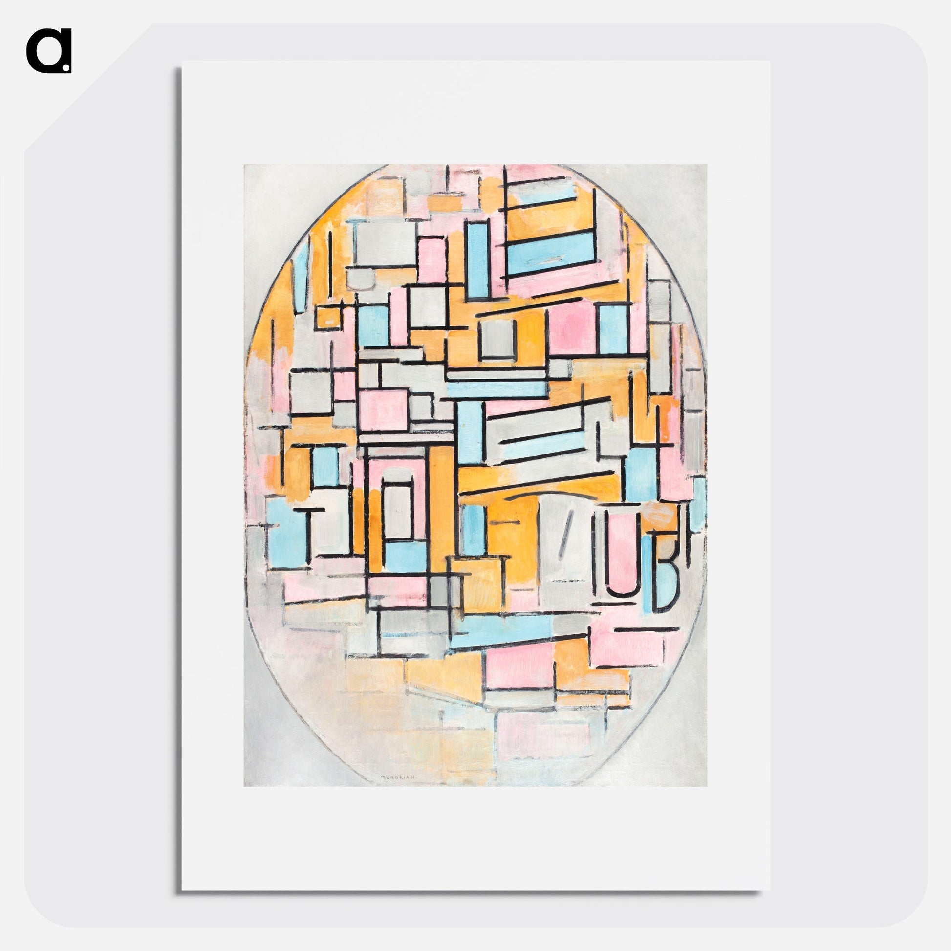 Composition with Oval in Color Planes II Poster. - artgraph.