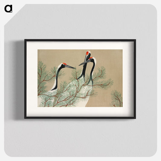 Cranes from Momoyogusa–Flowers of a Hundred Generations Poster. - artgraph.