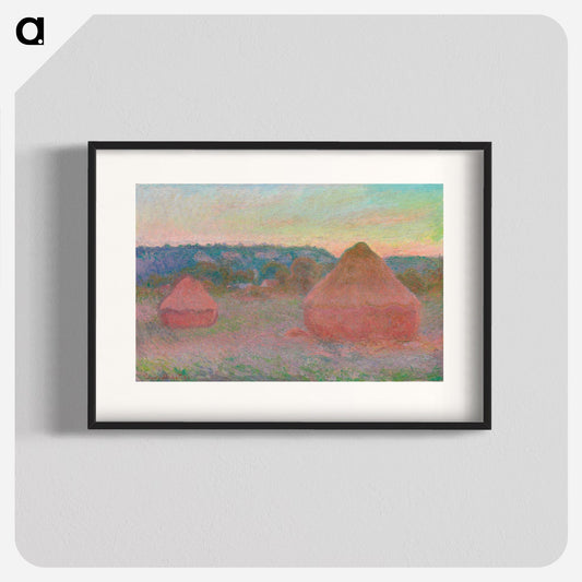 Haystacks, End of Day, Autumn Poster. - artgraph.