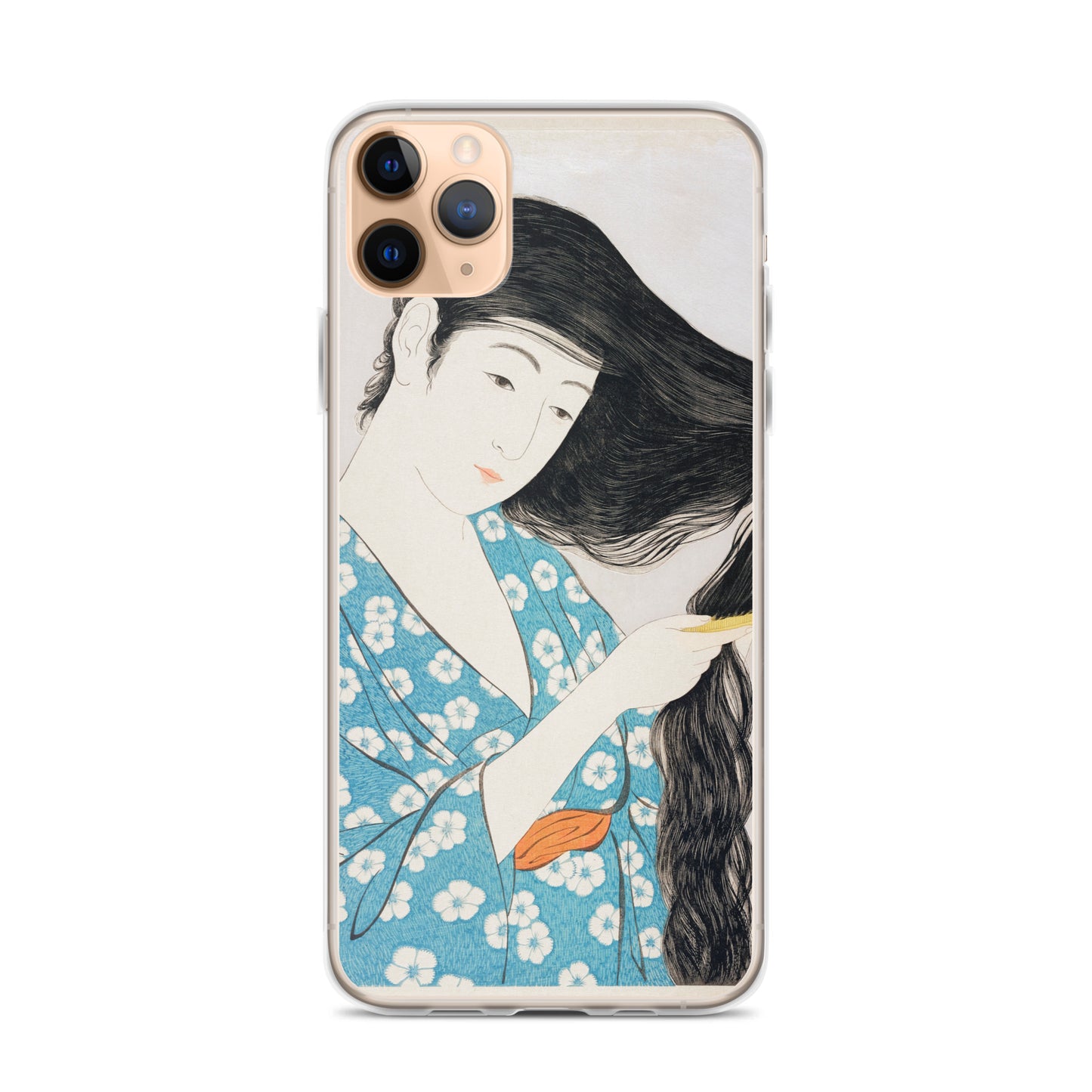 Woman Combing Her Hair iPhone Case