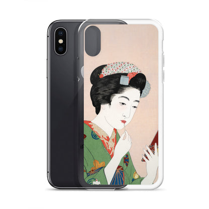 Woman Applying Rouge iPhone Case