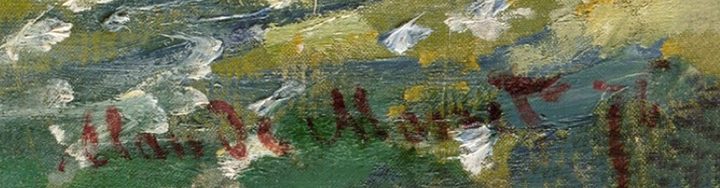 《モンソー公園》の右下にある署名 Claude Monet 76