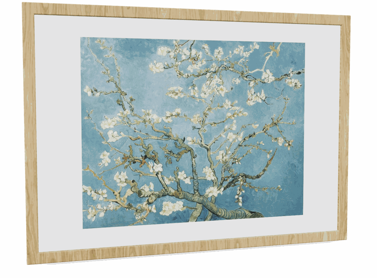 フィンセント・ファン・ゴッホ《花咲くアーモンドの木》1890年（ウッドフレームで額装したプリントのイメージ）